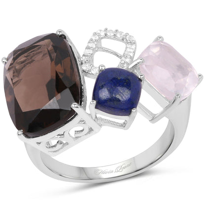 7.51 Carat Genuine Multi Stone .925 Sterling Silver Ring by Bids.com