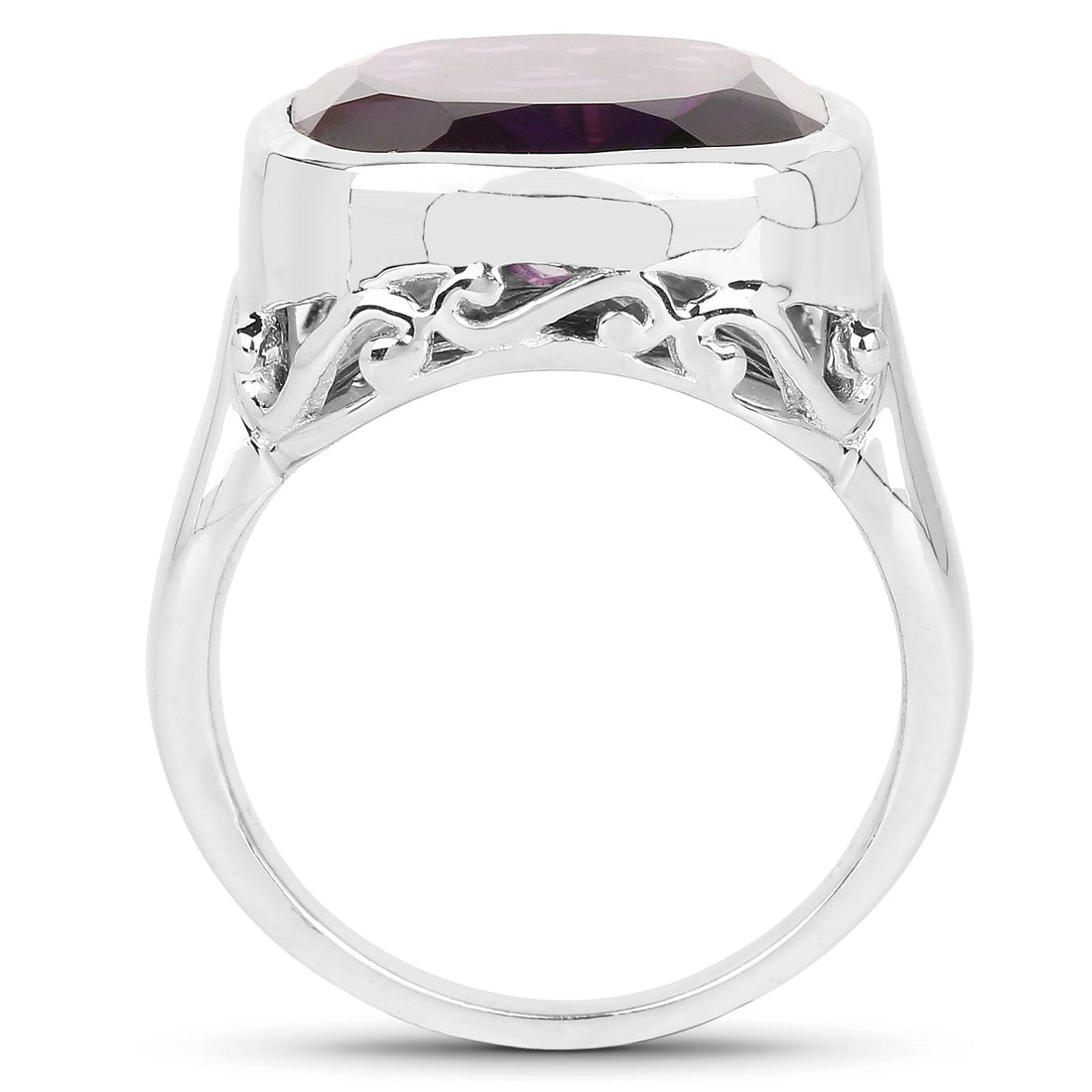 9.00 Carat Genuine Amethyst .925 Sterling Silver Ring  DestGlow