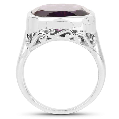 9.00 Carat Genuine Amethyst .925 Sterling Silver Ring  DestGlow