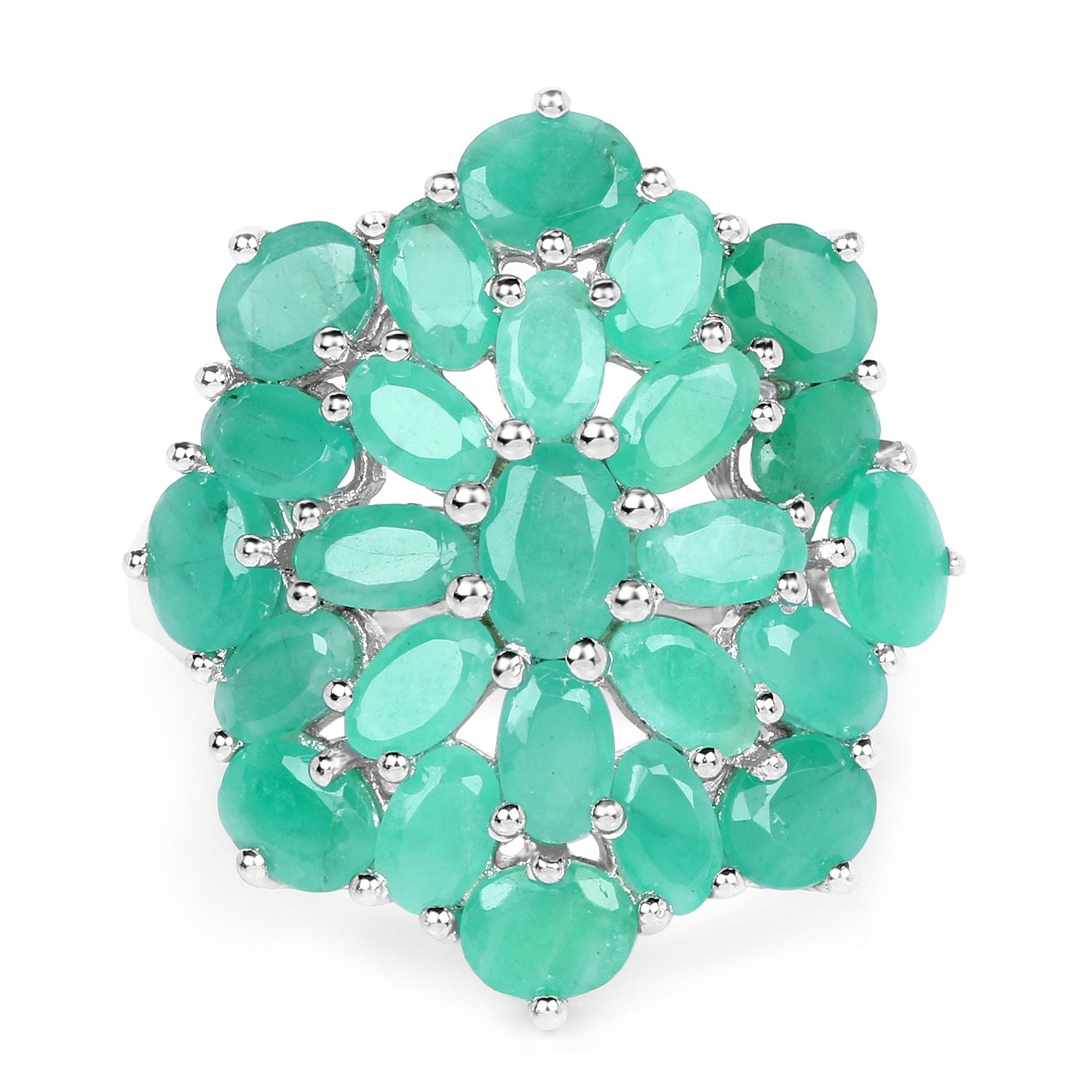 5.88 Carat Genuine Emerald .925 Sterling Silver Ring by Bids.com