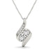 14k White Gold Two Stone Curved Style Diamond Pendant (3/4 cttw) by Bids.com