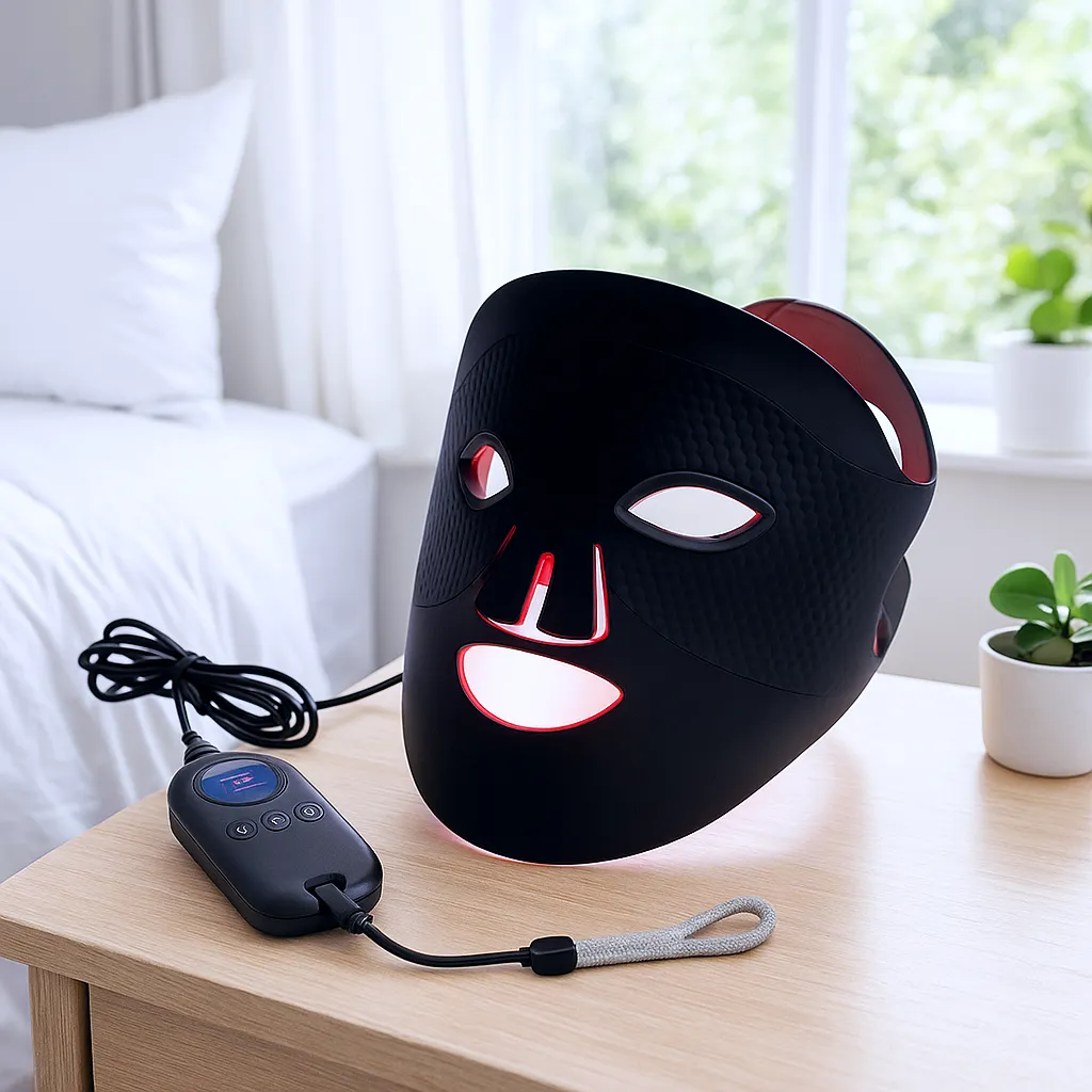 Eco Face proCLEAR LED Mask Jet Black - Red & Near Infrared Light Therapy for Anti-Aging - DestGlow