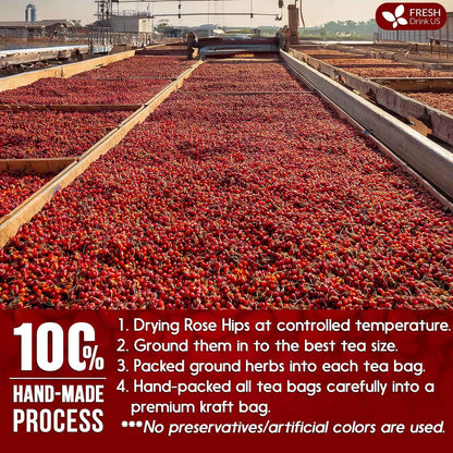 Premium Rosehip Tea Bags, 100% Natural &amp; Pure from Rose Hip Fruits.