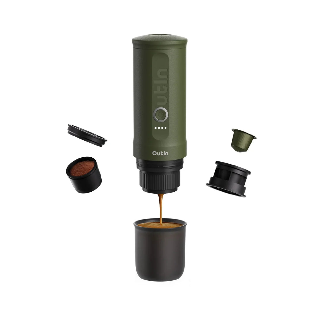 Nano Portable Espresso Machine (Forest Green) by OutIn