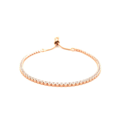 Adjustable Tennis Style Bracelet with Cubic Zirconia in Sterling Silver by Bids.com