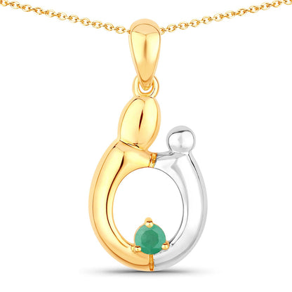 0.17 Carat Genuine Emerald .925 Sterling Silver Pendant by Bids.com