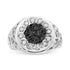 .925 Sterling Silver 1/4 Cttw White and Black Treated Diamond Halo Cluster Ring for Men (I-J Color, I3 Clarity) - Size 10 