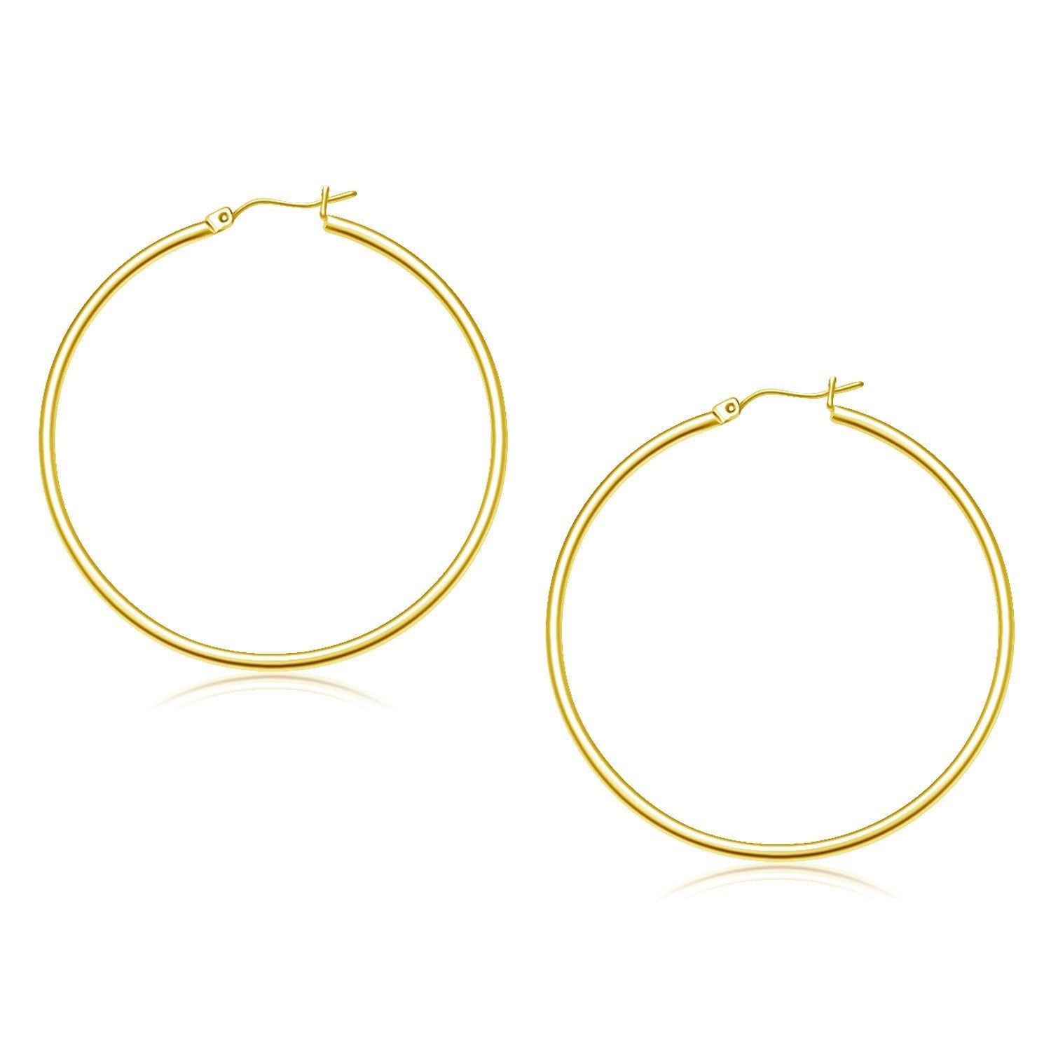10k Yellow Gold Polished Hoop Earrings (45 mm) by Bids.com
