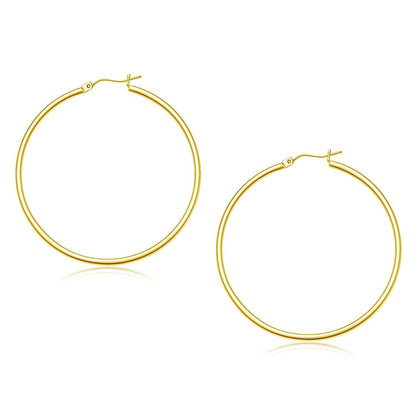 10k Yellow Gold Polished Hoop Earrings (45 mm) by Bids.com
