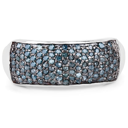 0.42 Carat Genuine Blue Diamond .925 Sterling Silver Ring by Bids.com
