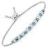 1.34 Carat Genuine London Blue Topaz and White Topaz .925 Sterling Silver Bracelet  DestGlow