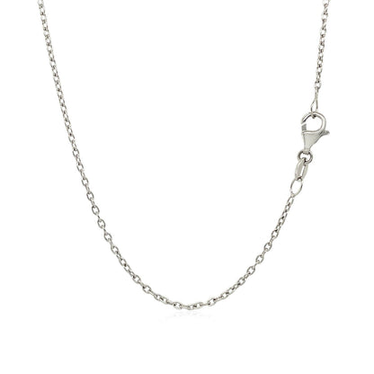 14k White Gold Round Cable Link Chain 1.5mm by Bids.com