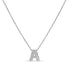 10K White Gold Diamond Accent "A" Initial Bubble Pendant Necklace by Bids.com