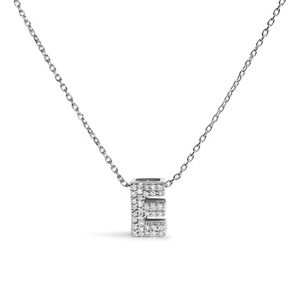 10K White Gold Diamond Accent "A" Initial Bubble Pendant Necklace by Bids.com