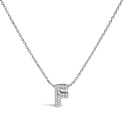 10K White Gold Diamond Accent "A" Initial Bubble Pendant Necklace by Bids.com