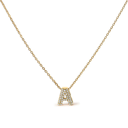 10K White Gold Diamond Accent "A" Initial Bubble Pendant Necklace by Bids.com