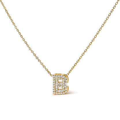 10K White Gold Diamond Accent "A" Initial Bubble Pendant Necklace by Bids.com