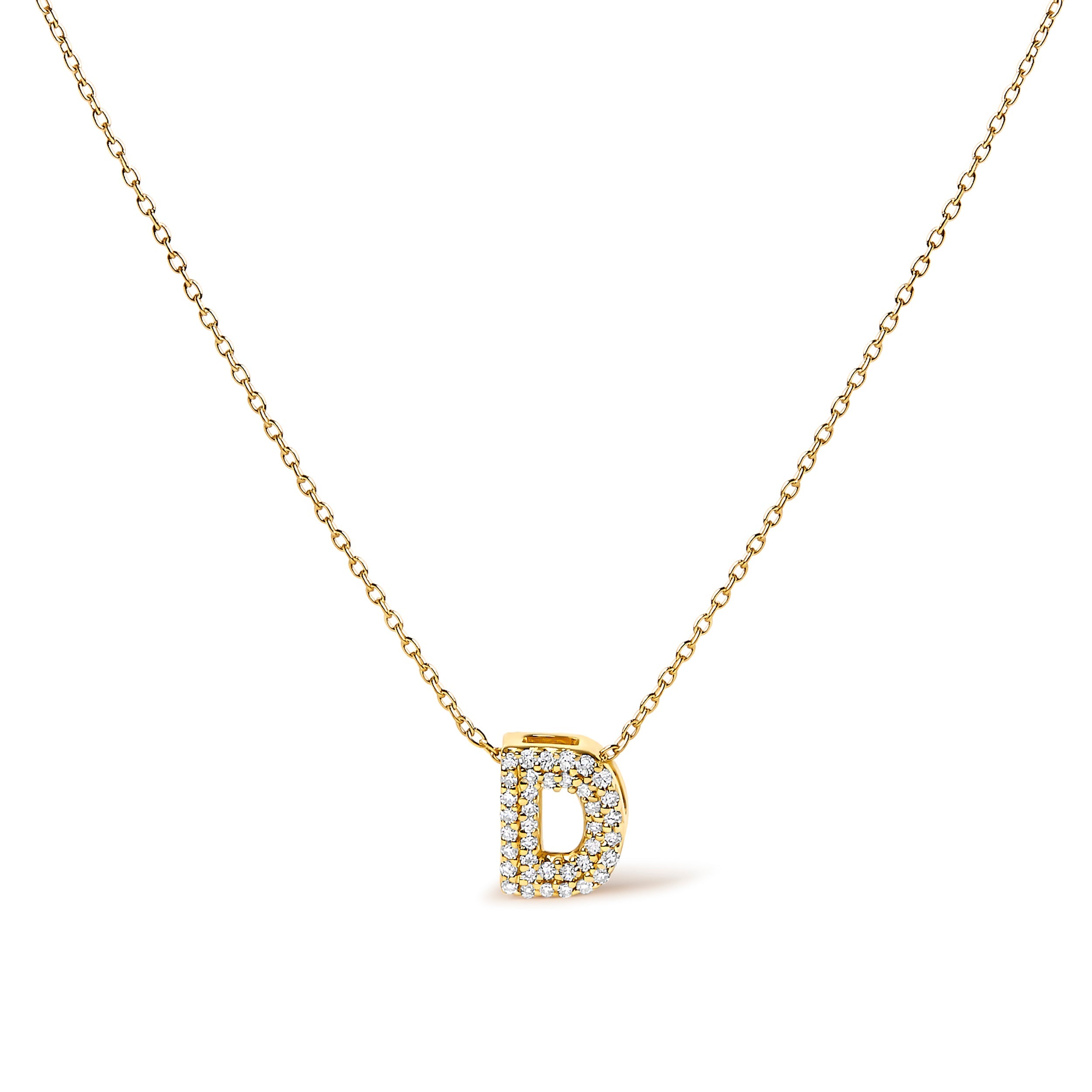 10K White Gold Diamond Accent "A" Initial Bubble Pendant Necklace by Bids.com