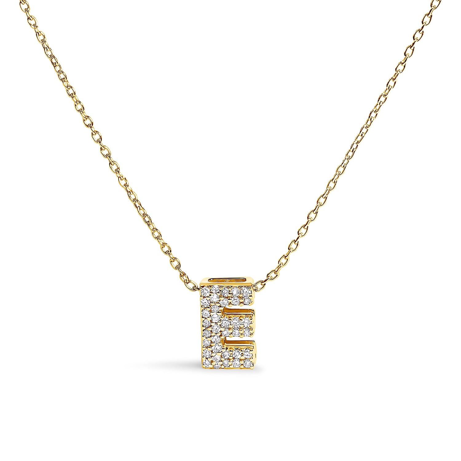 10K White Gold Diamond Accent "A" Initial Bubble Pendant Necklace by Bids.com