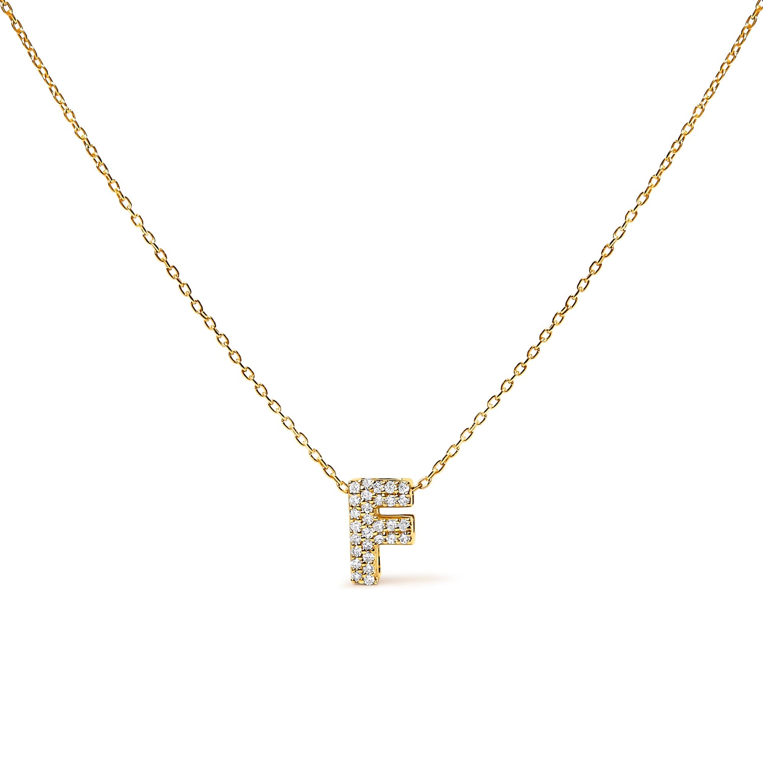 10K White Gold Diamond Accent "A" Initial Bubble Pendant Necklace by Bids.com