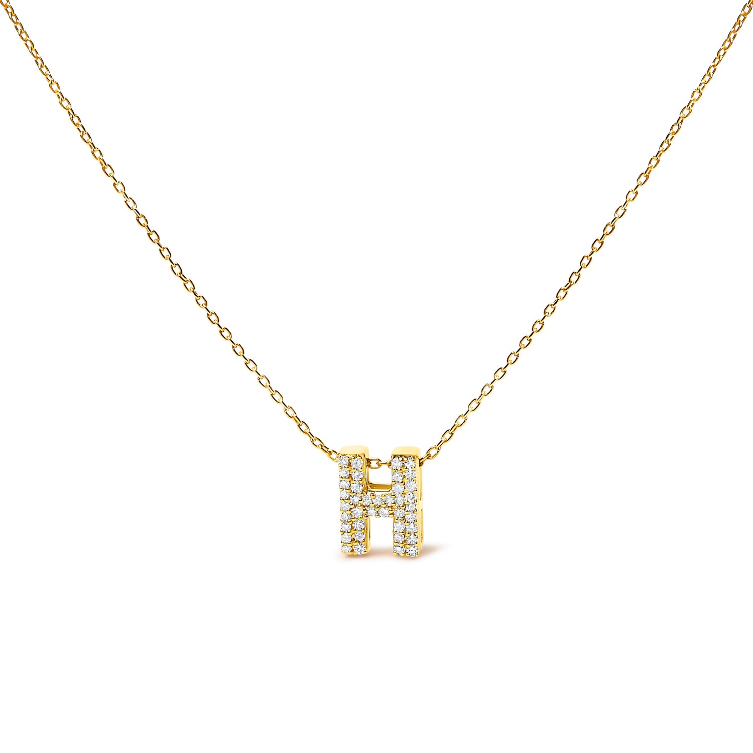 10K White Gold Diamond Accent "A" Initial Bubble Pendant Necklace by Bids.com