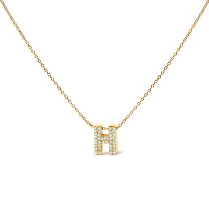 10K White Gold Diamond Accent "A" Initial Bubble Pendant Necklace by Bids.com