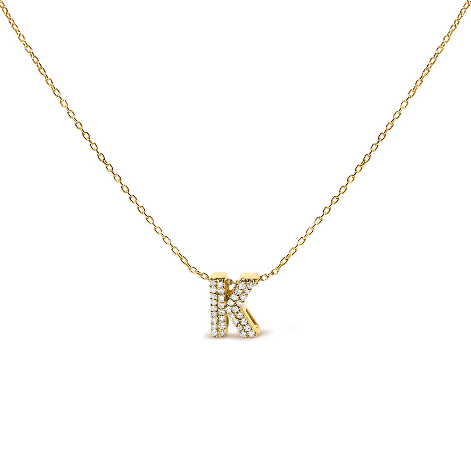 10K White Gold Diamond Accent "A" Initial Bubble Pendant Necklace by Bids.com