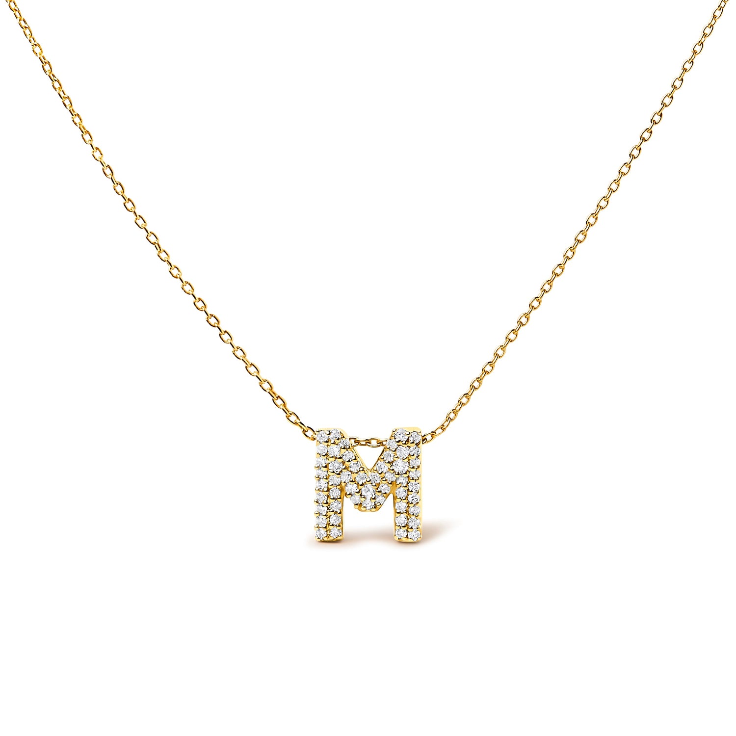 10K White Gold Diamond Accent "A" Initial Bubble Pendant Necklace by Bids.com