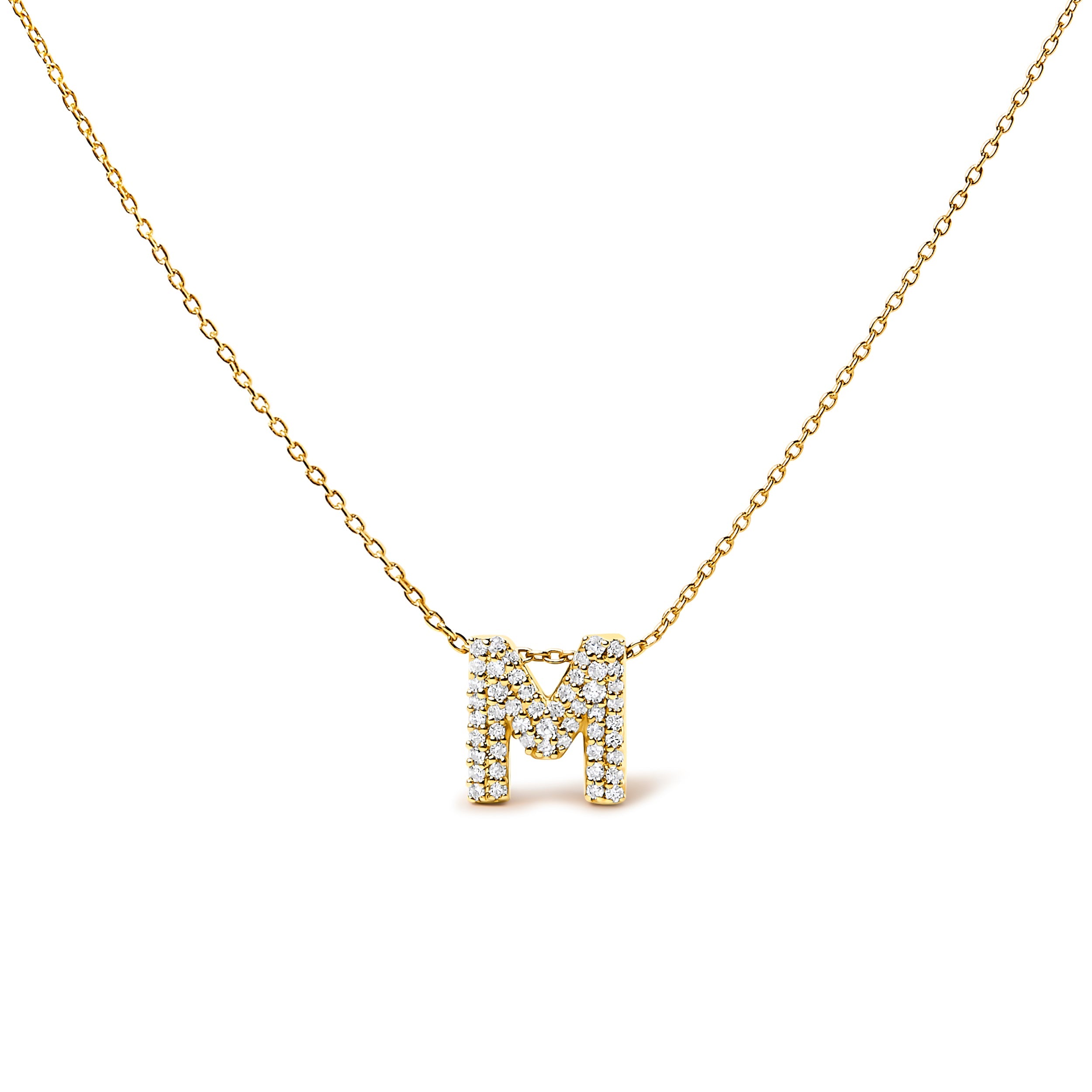 10K White Gold Diamond Accent "A" Initial Bubble Pendant Necklace by Bids.com