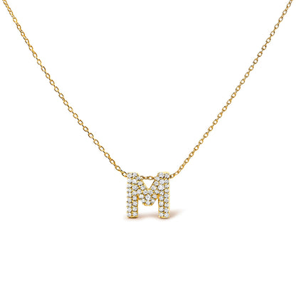 10K White Gold Diamond Accent "A" Initial Bubble Pendant Necklace by Bids.com