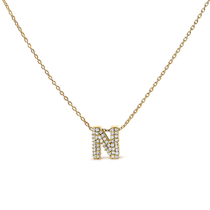 10K White Gold Diamond Accent "A" Initial Bubble Pendant Necklace by Bids.com