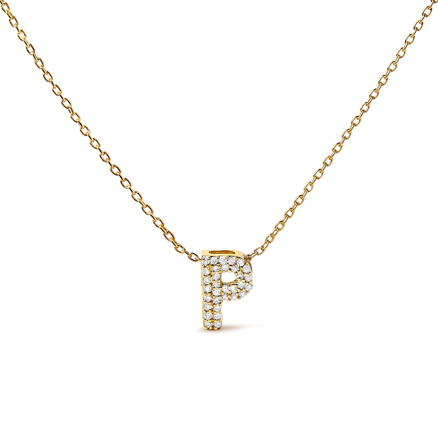 10K White Gold Diamond Accent "A" Initial Bubble Pendant Necklace by Bids.com
