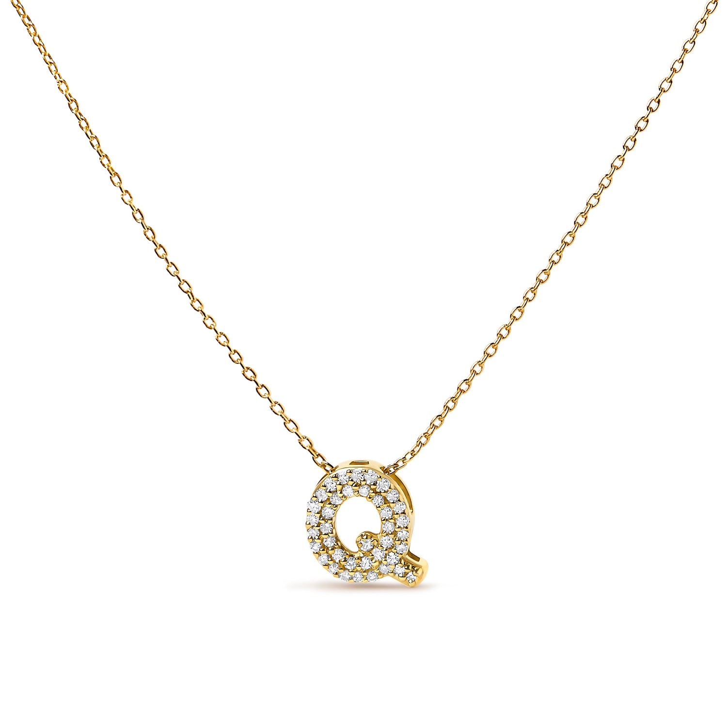 10K White Gold Diamond Accent "A" Initial Bubble Pendant Necklace by Bids.com