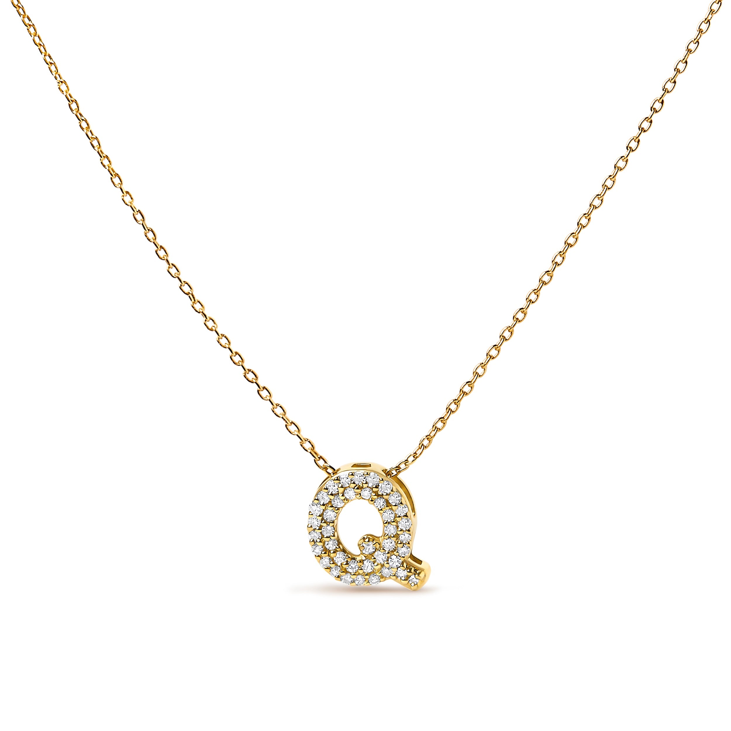 10K White Gold Diamond Accent "A" Initial Bubble Pendant Necklace by Bids.com