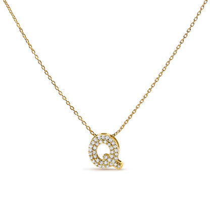 10K White Gold Diamond Accent "A" Initial Bubble Pendant Necklace by Bids.com