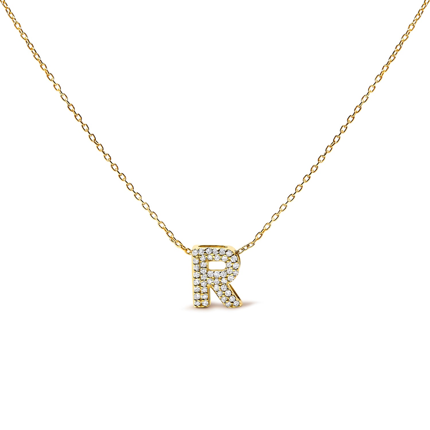 10K White Gold Diamond Accent "A" Initial Bubble Pendant Necklace by Bids.com