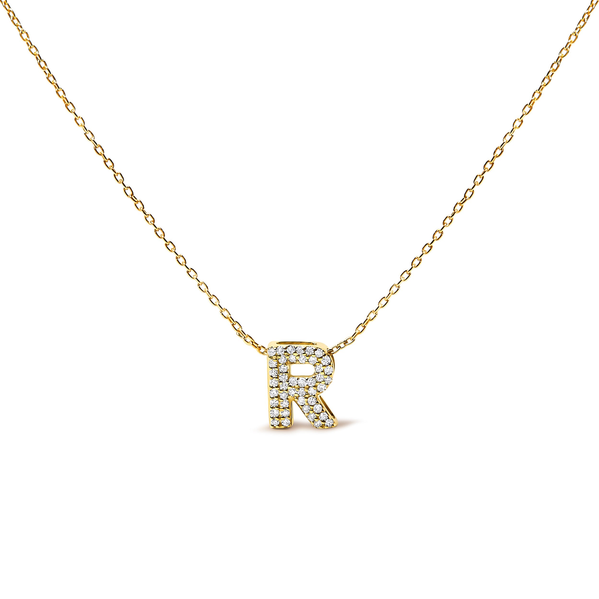 10K White Gold Diamond Accent "A" Initial Bubble Pendant Necklace by Bids.com