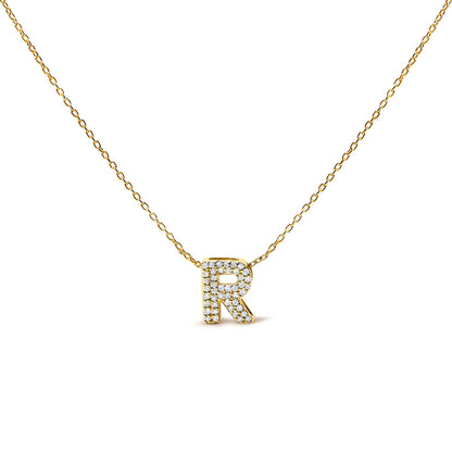 10K White Gold Diamond Accent "A" Initial Bubble Pendant Necklace by Bids.com