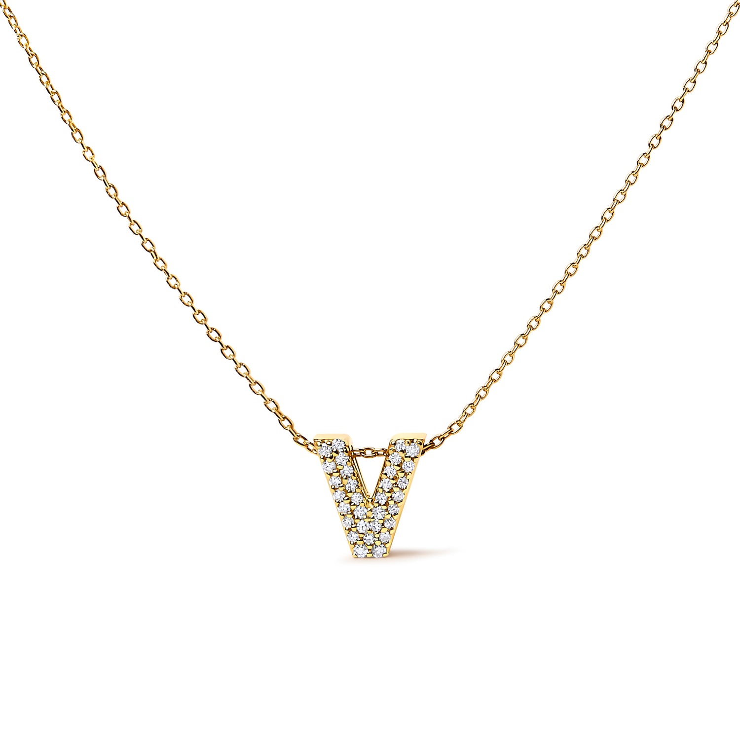 10K White Gold Diamond Accent "A" Initial Bubble Pendant Necklace by Bids.com
