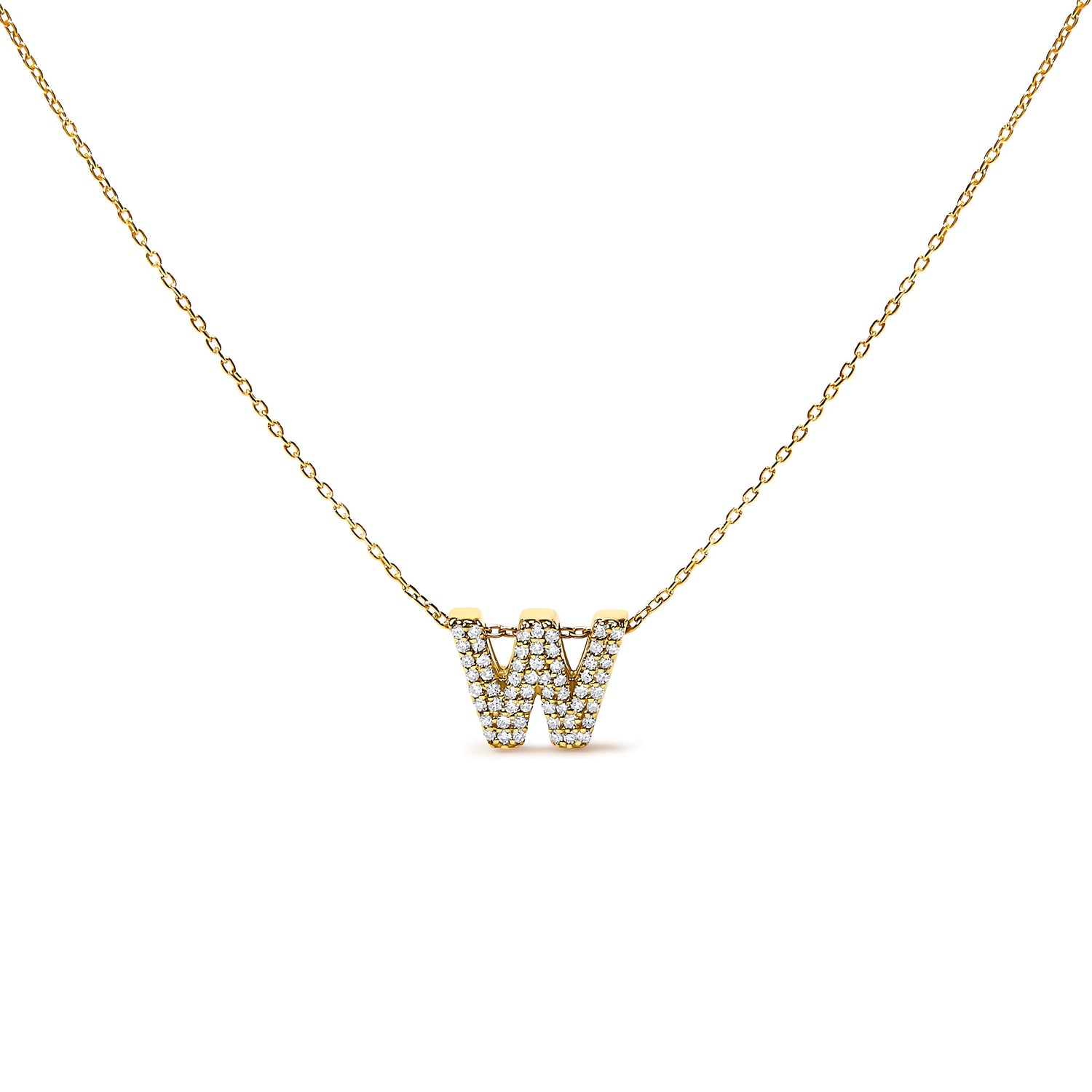 10K White Gold Diamond Accent "A" Initial Bubble Pendant Necklace by Bids.com