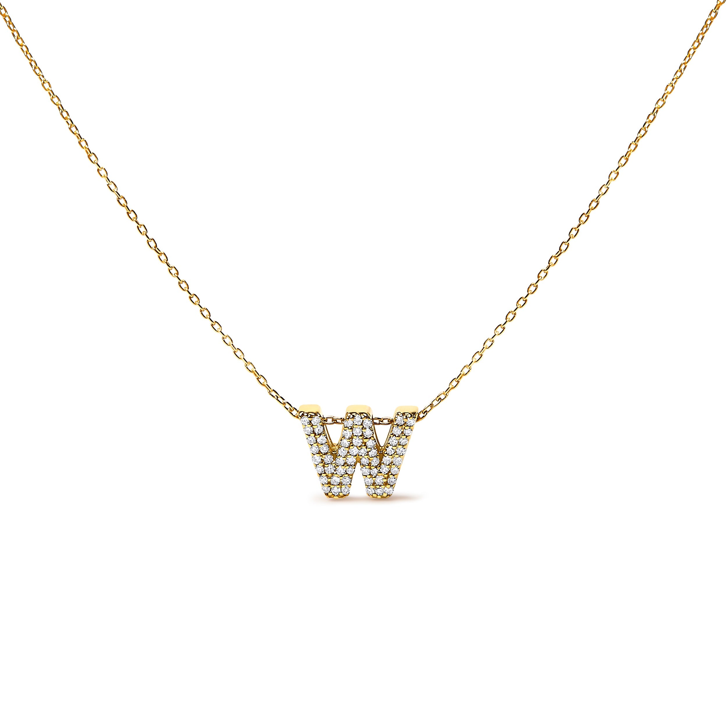 10K White Gold Diamond Accent "A" Initial Bubble Pendant Necklace by Bids.com