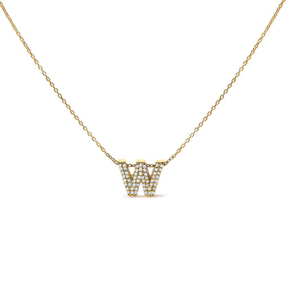 10K White Gold Diamond Accent "A" Initial Bubble Pendant Necklace by Bids.com