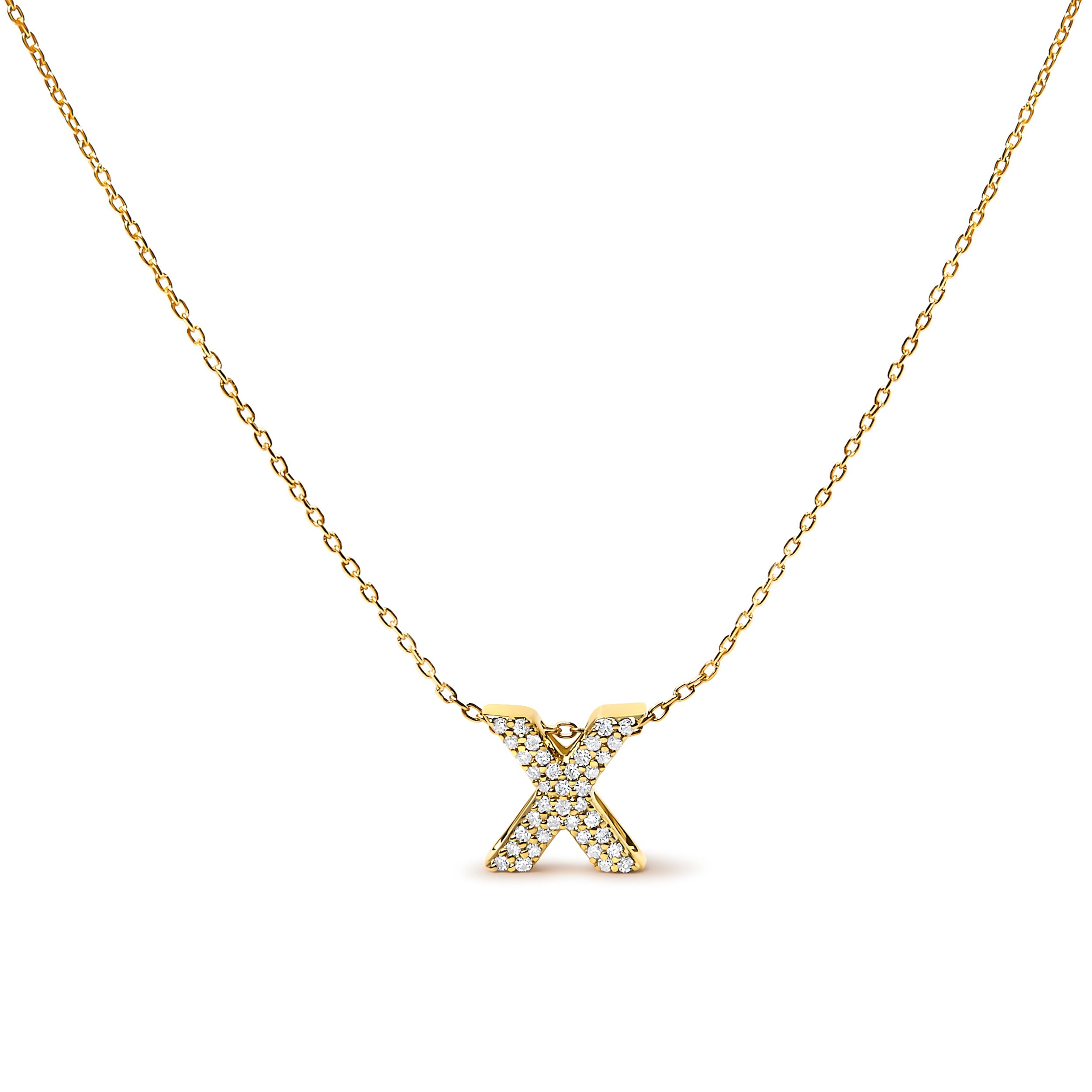 10K White Gold Diamond Accent "A" Initial Bubble Pendant Necklace by Bids.com