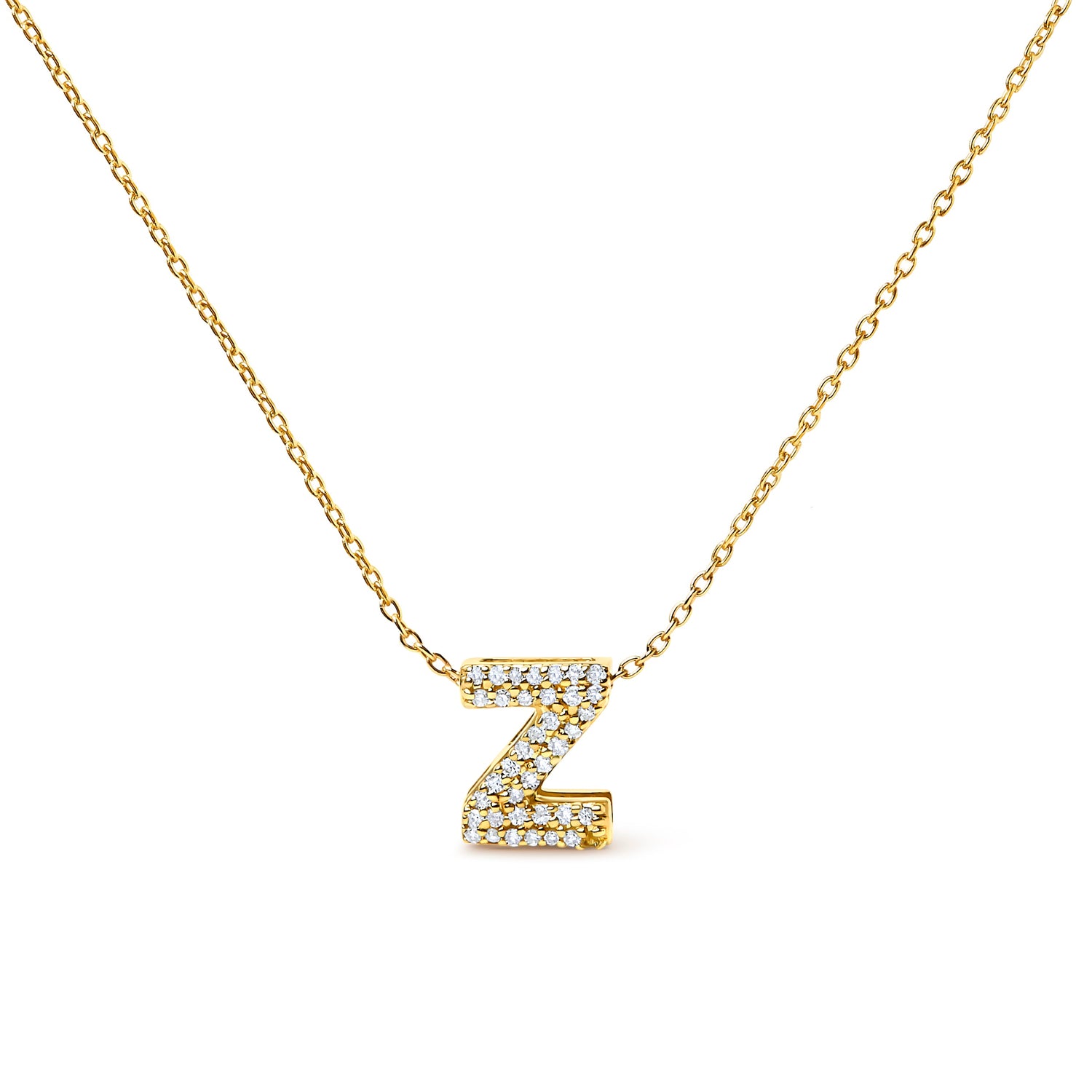 10K White Gold Diamond Accent "A" Initial Bubble Pendant Necklace by Bids.com