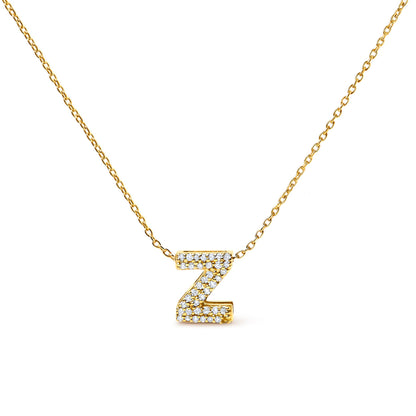 10K White Gold Diamond Accent "A" Initial Bubble Pendant Necklace by Bids.com