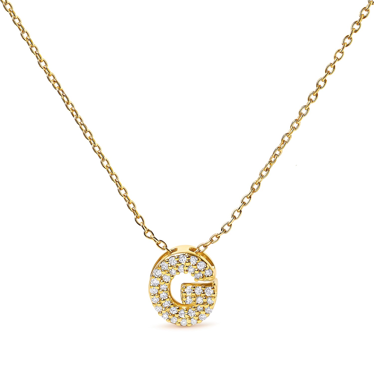 10K White Gold Diamond Accent "A" Initial Bubble Pendant Necklace by Bids.com