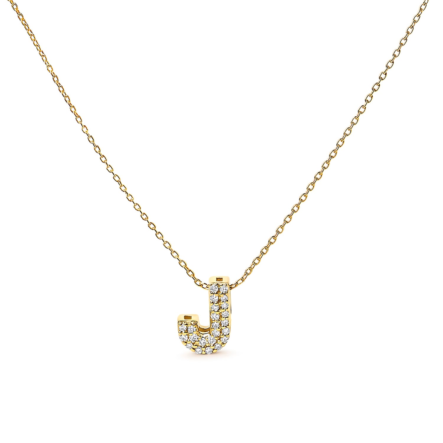 10K White Gold Diamond Accent "A" Initial Bubble Pendant Necklace by Bids.com