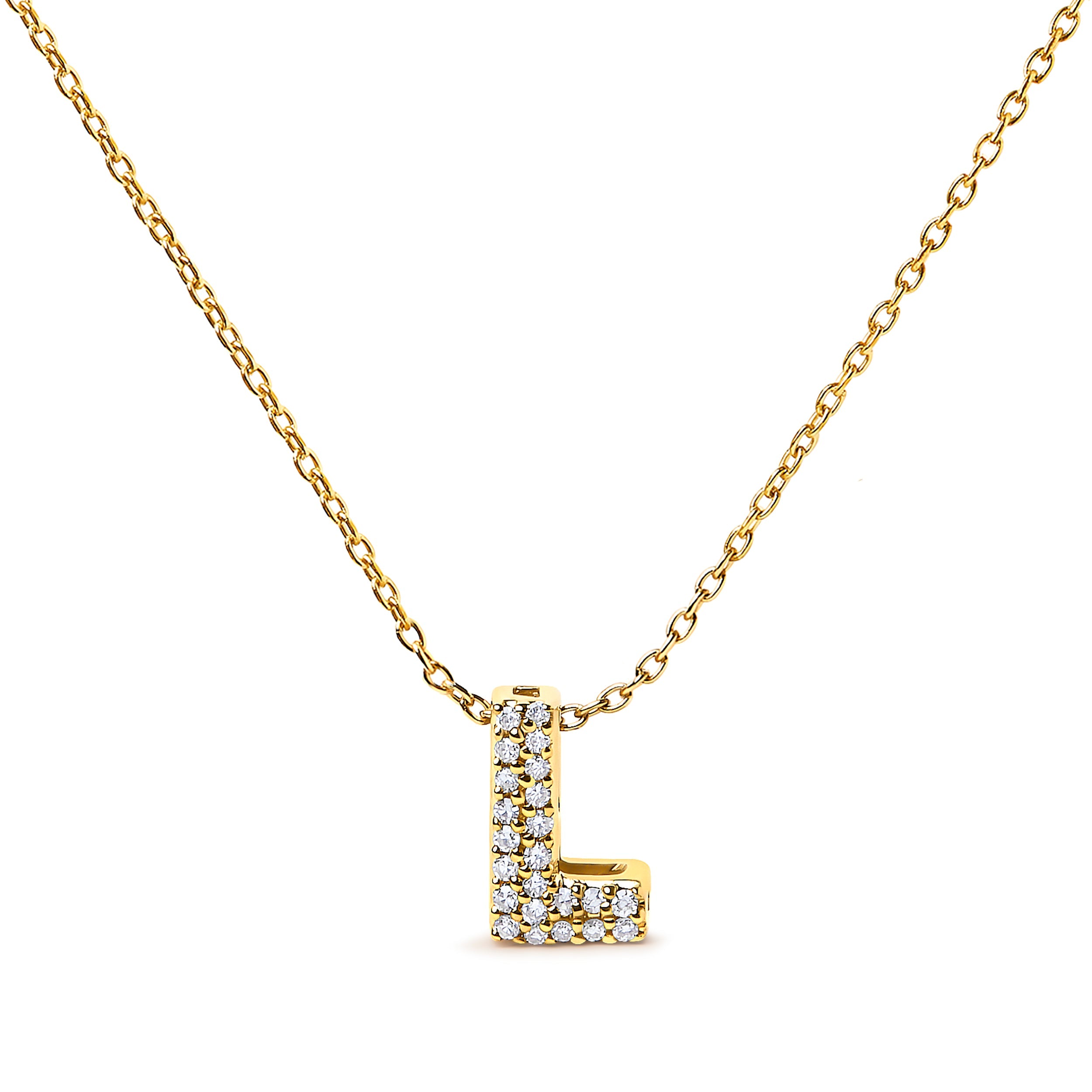 10K White Gold Diamond Accent "A" Initial Bubble Pendant Necklace by Bids.com