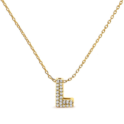 10K White Gold Diamond Accent "A" Initial Bubble Pendant Necklace by Bids.com