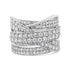 .925 Sterling Silver 2.00 Cttw Round-Cut Diamond Overlapping Bypass Band Ring (I-J Color, I2-I3 Clarity) - Ring Size 7 by Bids.com